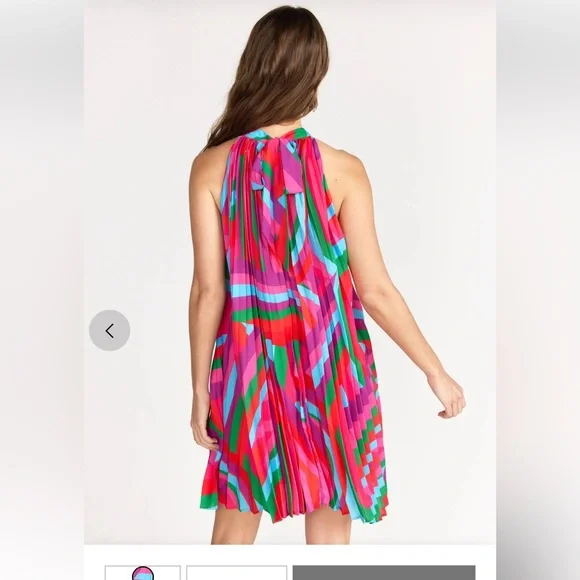 NWT Flying Tomato Halter Neck Pleated Swing Dress Sz M - Picture 4 of 12